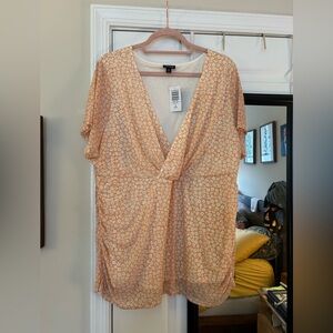 Torrid Peach Floral Blouse